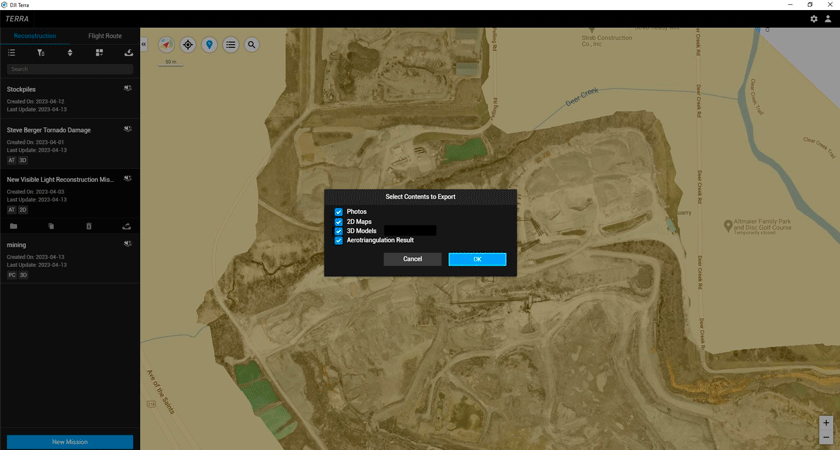 Экспорт данных из DJI Terra: фотографии, 2D-карты, 3D-модели и результаты