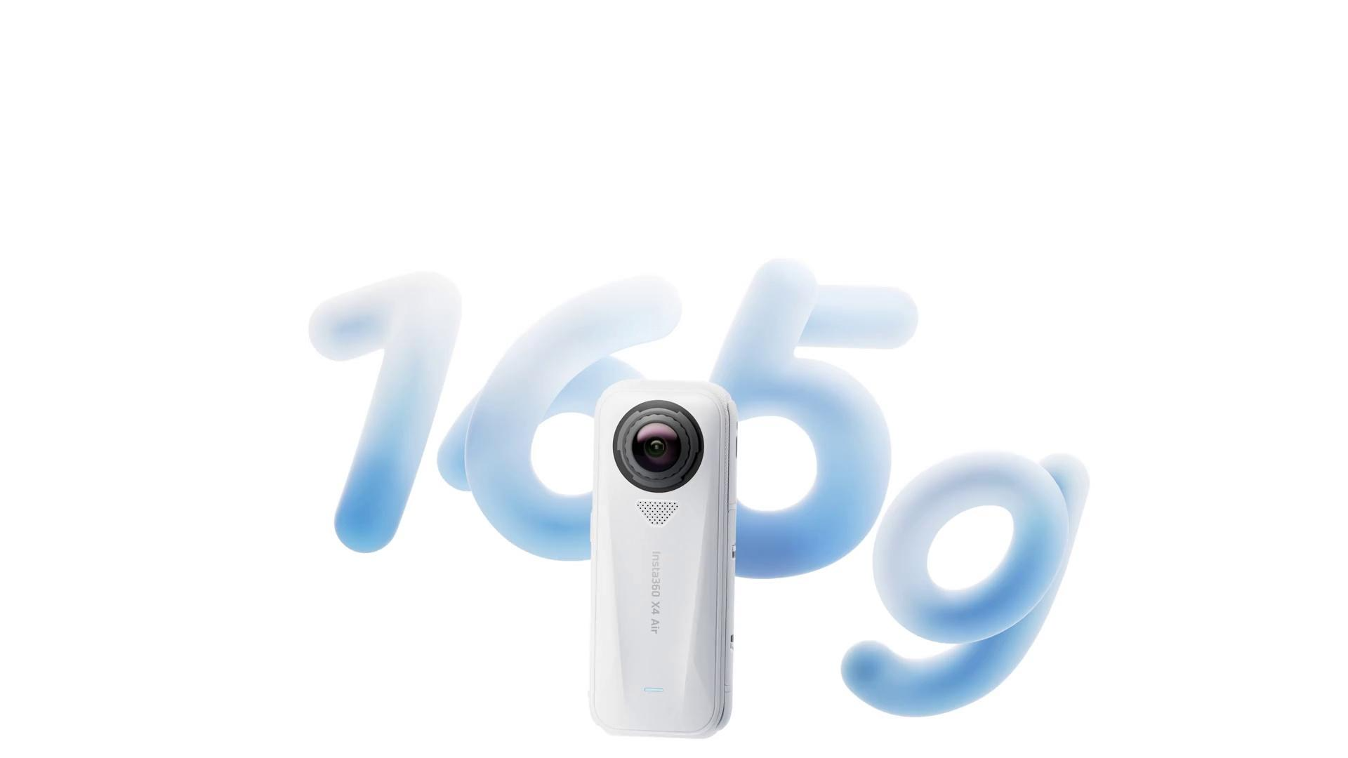 экшн-камера Insta360 X4 Air, вес 165 г, ультралёгкая 360° камера в белом корпусе