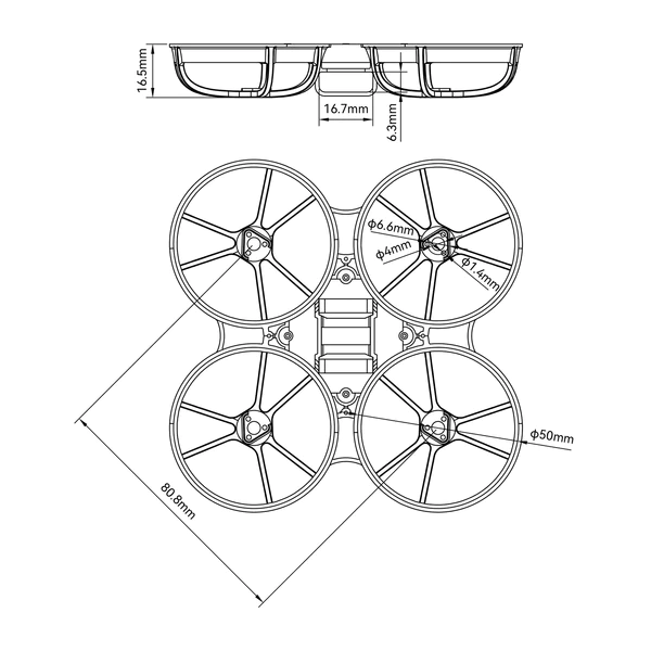 Рама BetaFPV Meteor75 Pro Brushless Whoop (Black)