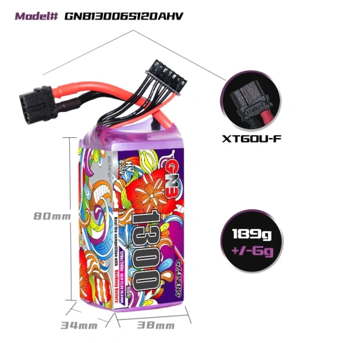 Аккумулятор GaoNeng 1300mah 6S1P 22.8V HV 120C фото 6