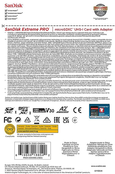 Карта памяти SanDisk Extreme PRO microSDXC 256GB