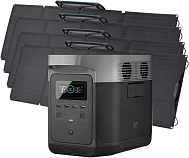 Портативная зарядная станция Ecoflow Delta с 4 солнечными панелями 110W
