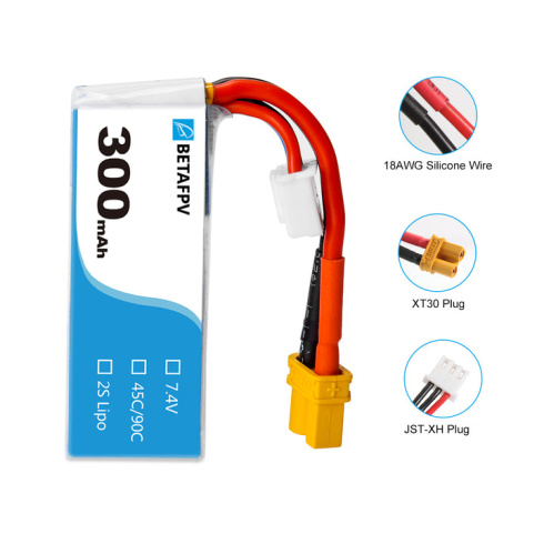 LiPo-аккумулятор BetaFPV 300mAh 2S 45C фото 2
