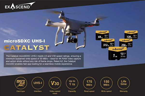 Карта памяти MicroSD ExAscend Catalyst SDXC I 512GB + SD adapter