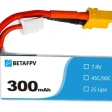 LiPo-аккумулятор BetaFPV 300mAh 2S 45C фото 1