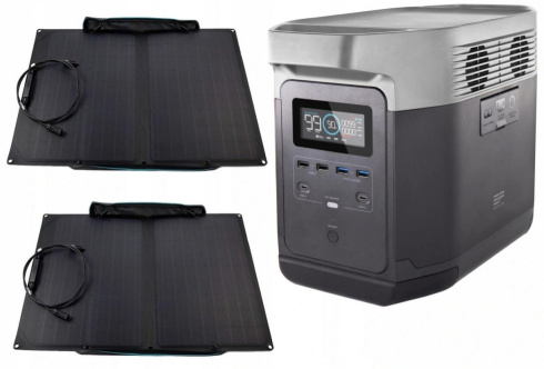Портативная зарядная станция Ecoflow Delta с 2 солнечными панелями 110W фото 1